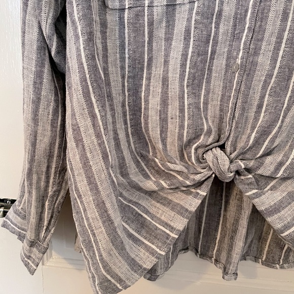 Womens Falls Creek Front Tie Stripped Button Up - Picture 6 of 8